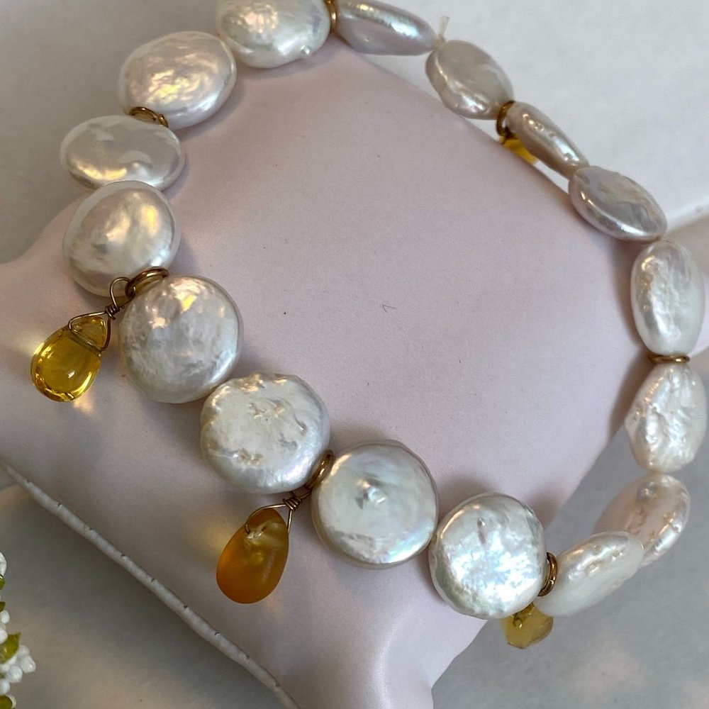 Genuine Coin Pearl Bracelet